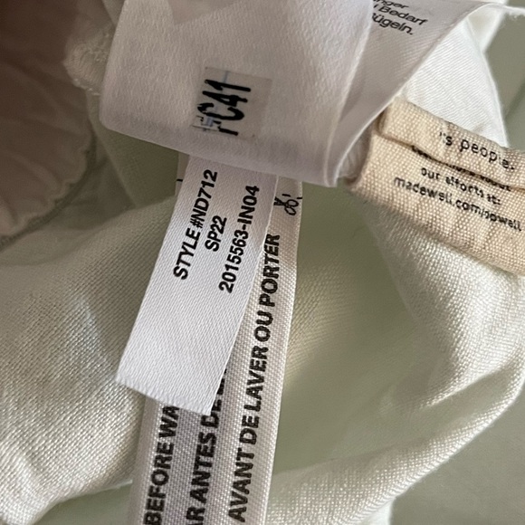 Madewell Linen-Blend Pull-On Pleated Shorts: Earth-Dyed Edition - Mint Botanical - Picture 12 of 12